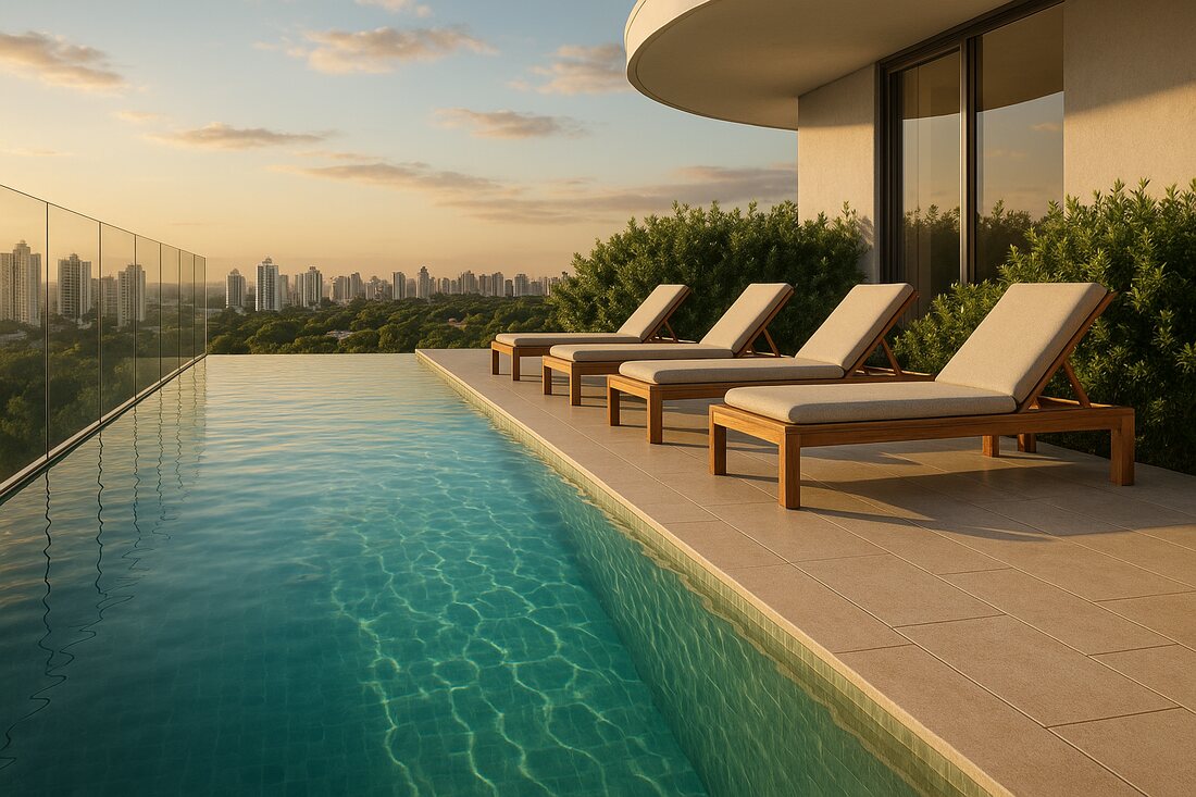 Piscina com vista para a cidade